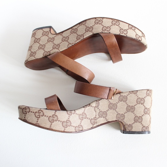 Gucci Monogram Sandal Heels - Picture 3 of 8